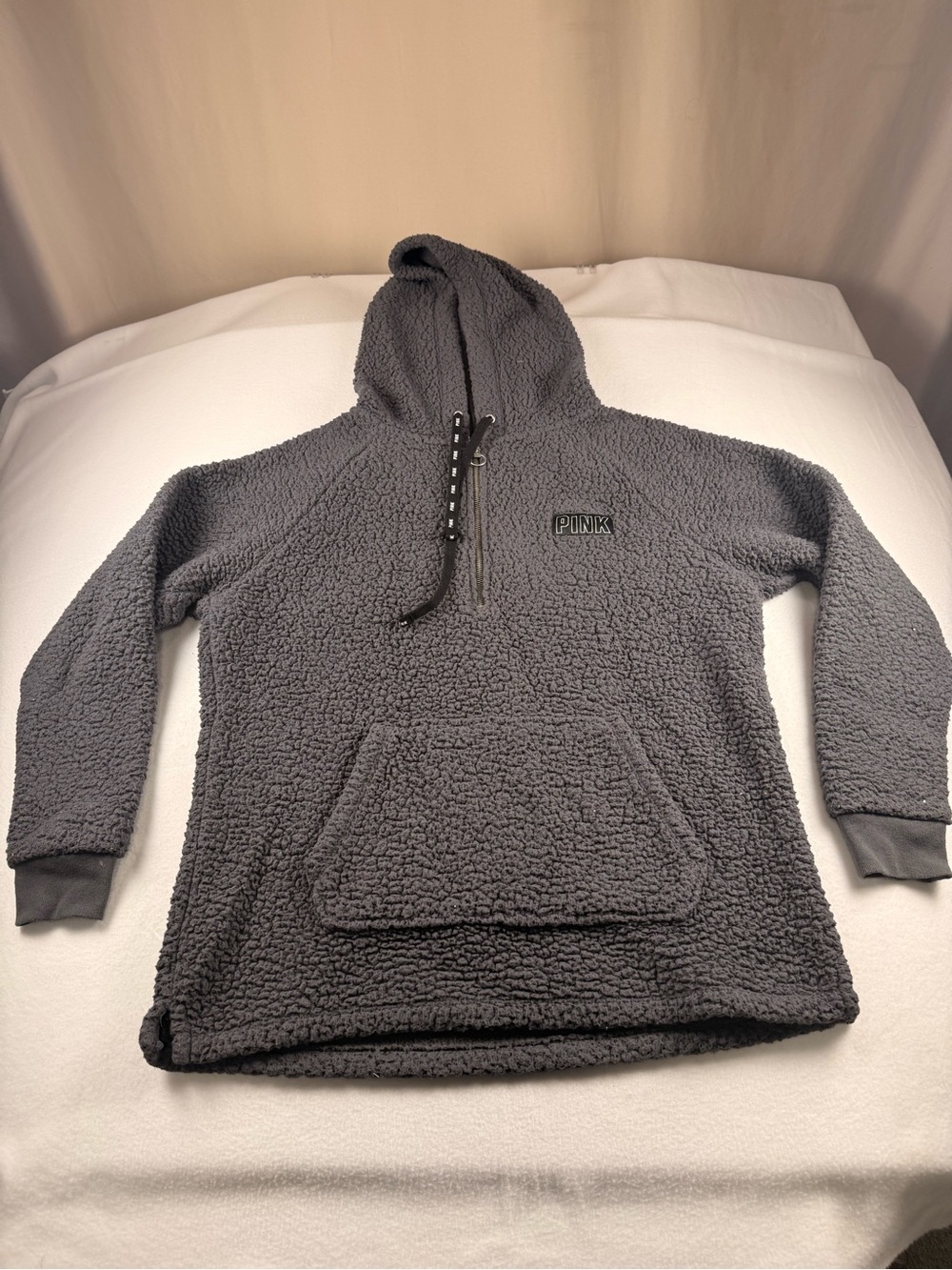 PINK Victoria's Secret Men's Dark Gray Sherpa Zip Hoodie 331